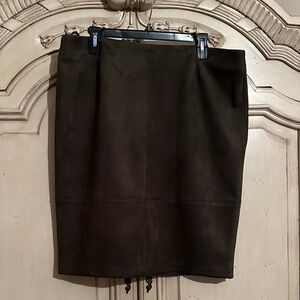 Suede-Like Pencil Skirt